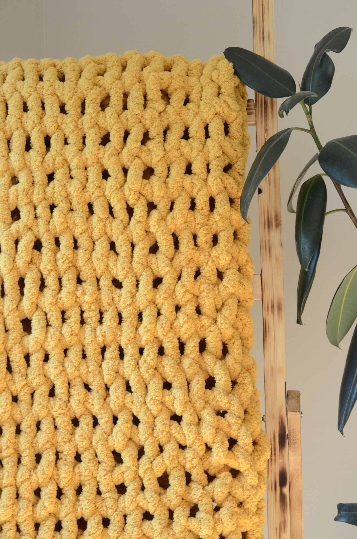 Mustard Chunky Blanket