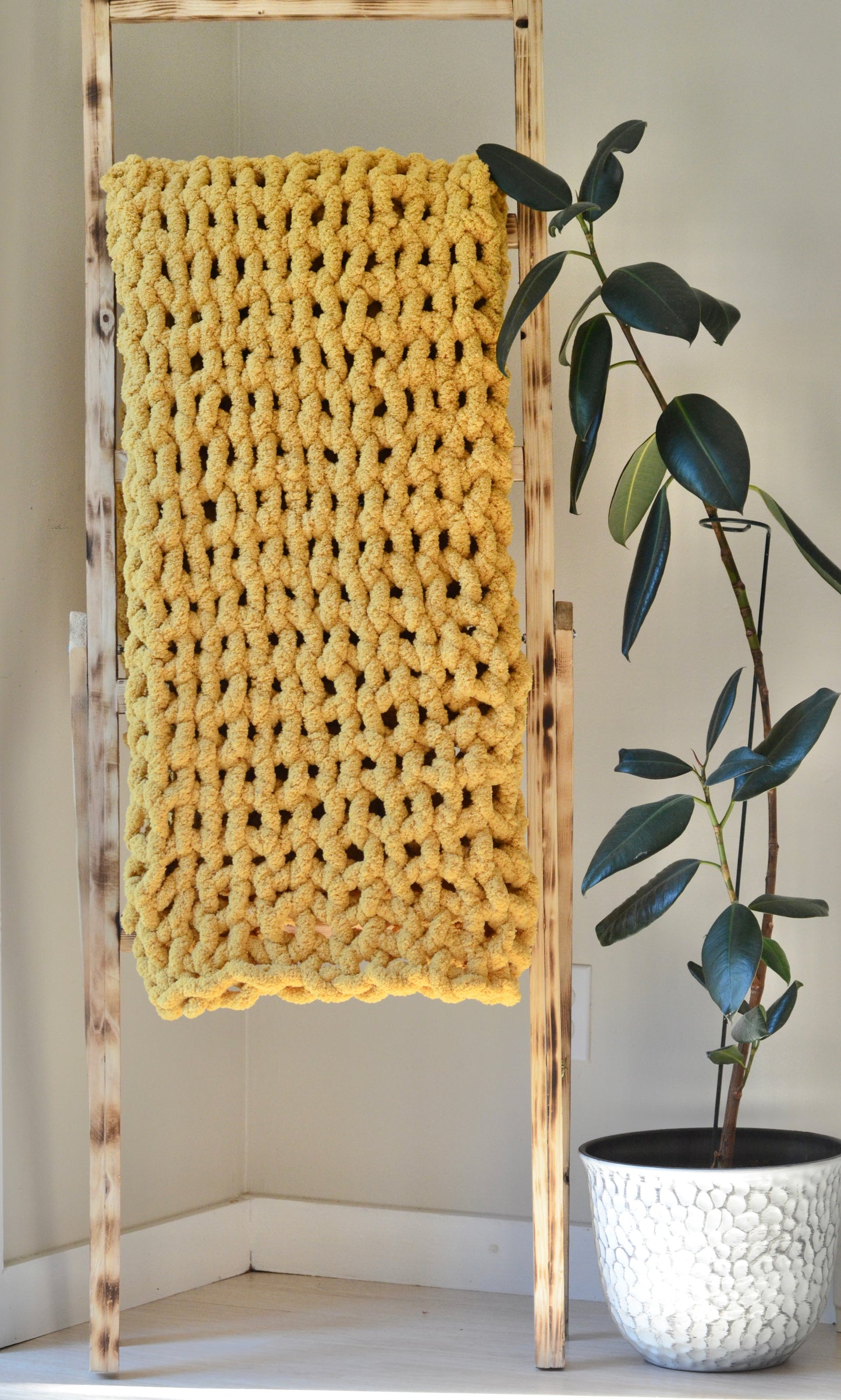 Mustard Chunky Blanket